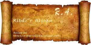 Ribár Alinka névjegykártya